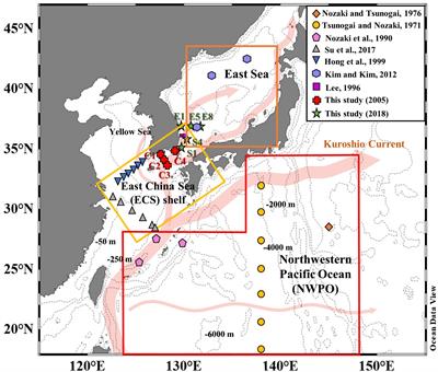 Contrasting Behaviors of 210Pb and 210Po in the Productive Shelf Water Versus the Oligotrophic Water